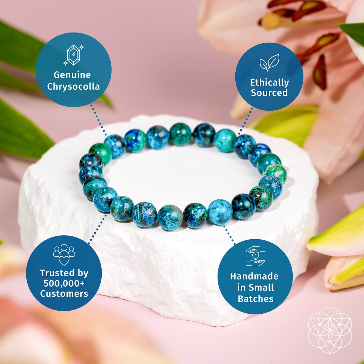 Peruvian Chrysocolla Natural Stone Bracelet